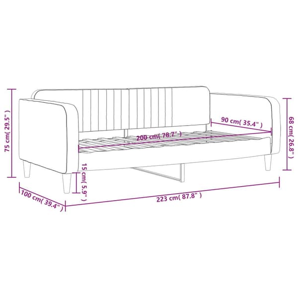 vidaXL Dagbädd blå 90x200 cm sammet Blå