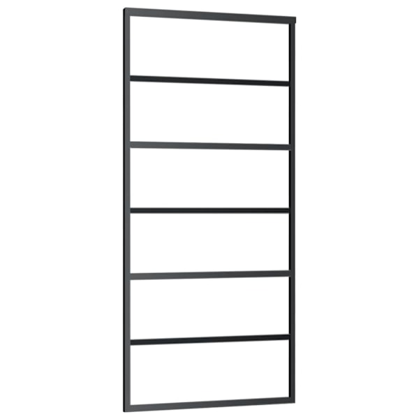 vidaXL Skjutdörr ESG-glas och aluminium 90x205 cm svart Svart