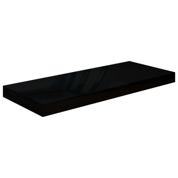 vidaXL Svävande vägghylla svart högglans 60x23,5x3,8 cm MDF Svart