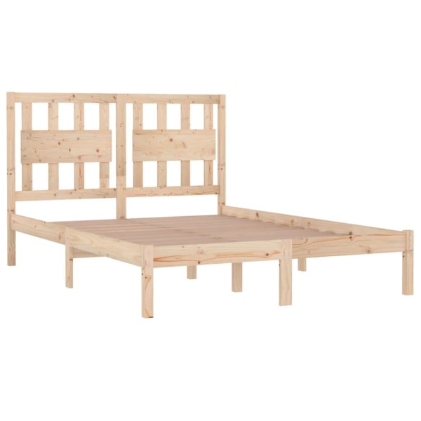 vidaXL Sängram massiv furu 120x200 cm Brun
