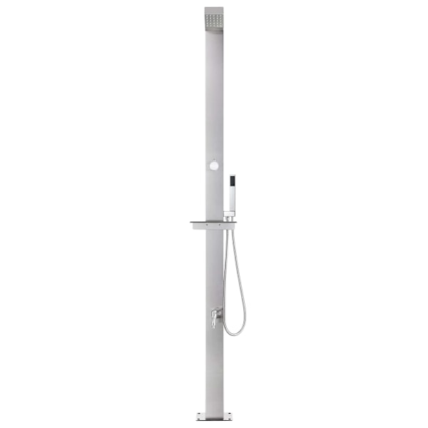 vidaXL Utedusch 220 cm rostfritt stål Silver