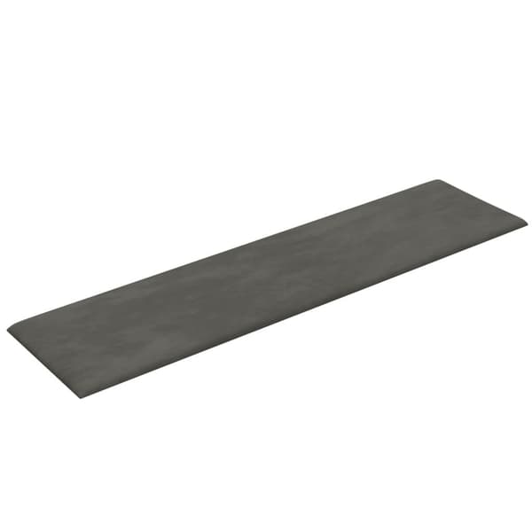 vidaXL Väggpaneler 12 st mörkgrå 60x15 cm sammet 1,08 m² Grå
