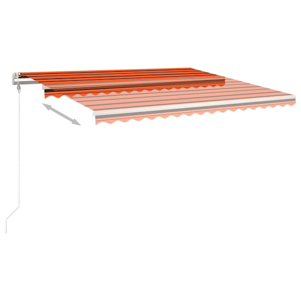 vidaXL Markis med stolpar automatisk infällbar 4x3 m orange och brun Orange