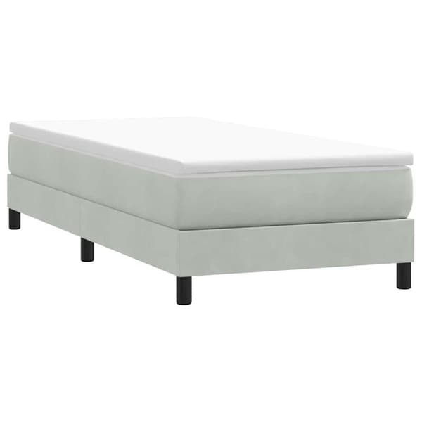 vidaXL Ramsäng med madrass ljusgrå 80x220 cm sammet Grå