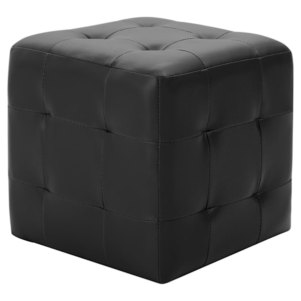 vidaXL Sittpuff 2 st svart 30x30x30 cm konstläder Svart