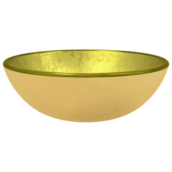vidaXL Handfat härdat glas 35x12 cm guld Guld
