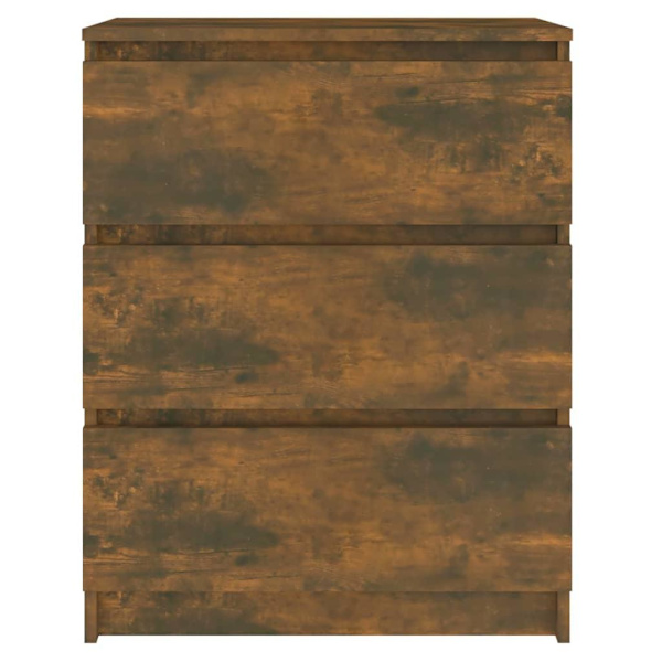 vidaXL Byrå rökfärgad ek 60x35x76 cm konstruerat trä Brun