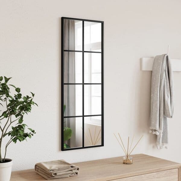 vidaXL Väggspegel svart 30x80 cm rektangulär järn art