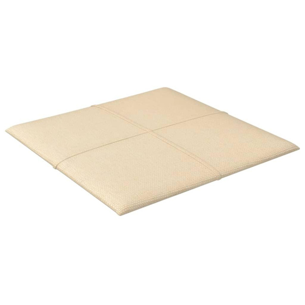 vidaXL Väggpaneler 12 st Gräddvit 30x30 cm tyg 1,08 m² Kräm