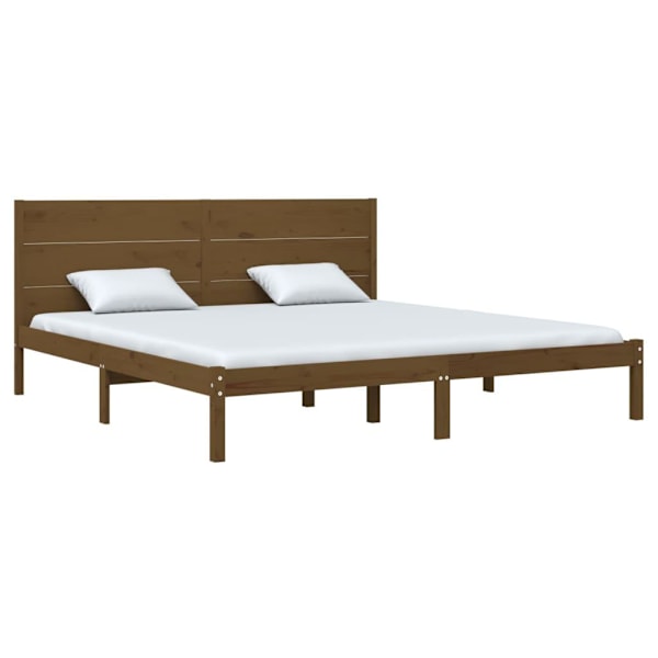 vidaXL Sängram honungsbrun massiv furu 200x200 cm Brun