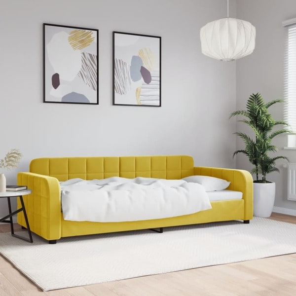 vidaXL Dagbädd gul 90x200 cm sammet Gul