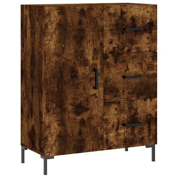 vidaXL Högskåp rökfärgad ek 69,5x34x180 cm konstruerat trä Brun
