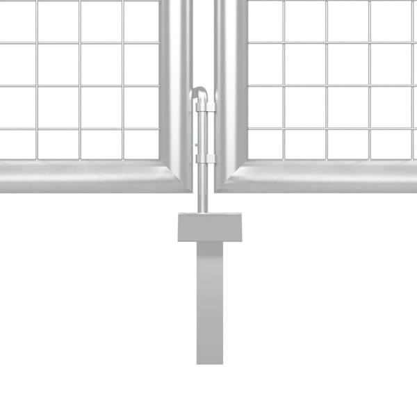 vidaXL Trädgårdsgrind stål 500x100 cm silver Silver