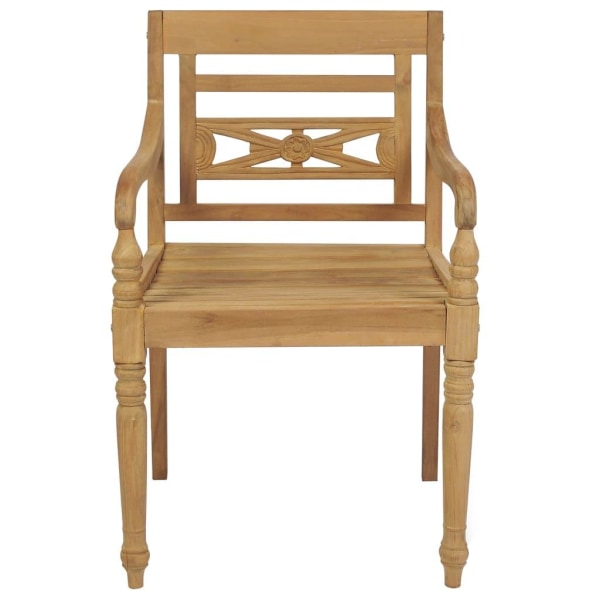 vidaXL Bataviastolar med dynor 4 st massiv teak Beige