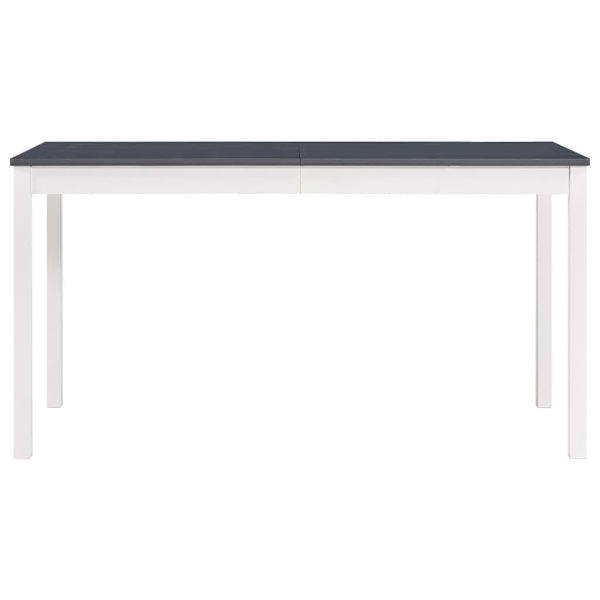 vidaXL Matbord vit och grå 140x70x73 cm furu grå