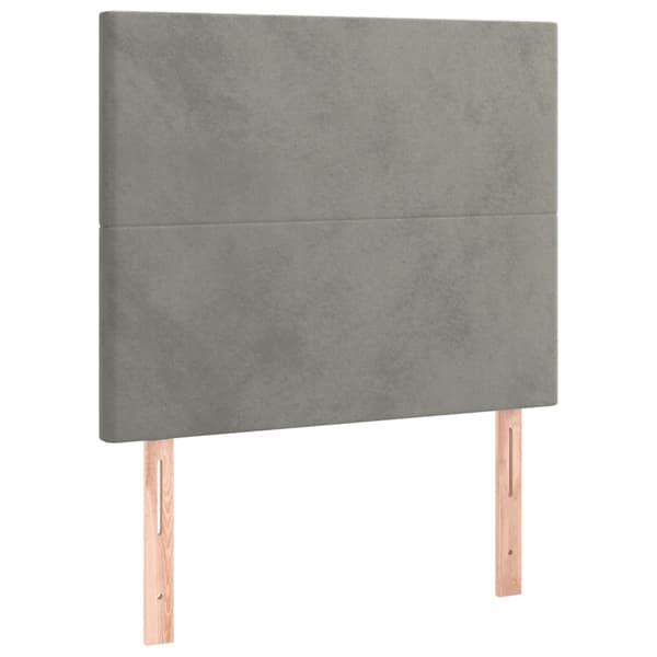 vidaXL Sängram utan madrass ljusgrå 80x200 cm sammet Grå