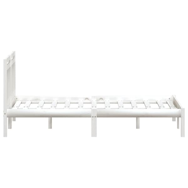 vidaXL Sängram massivt trä 150x200 cm vit Vit