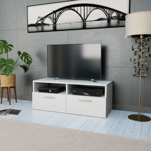 vidaXL TV-möbel spånskiva 95x35x36 cm vit Vit