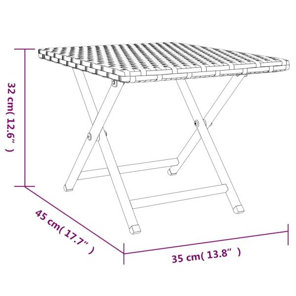vidaXL Hopfällbart bord svart 45x35x32 cm konstrotting Svart