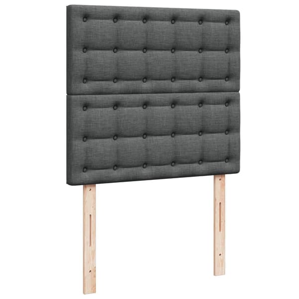vidaXL Ramsäng med madrass mörkgrå 90x200 cm tyg Grå
