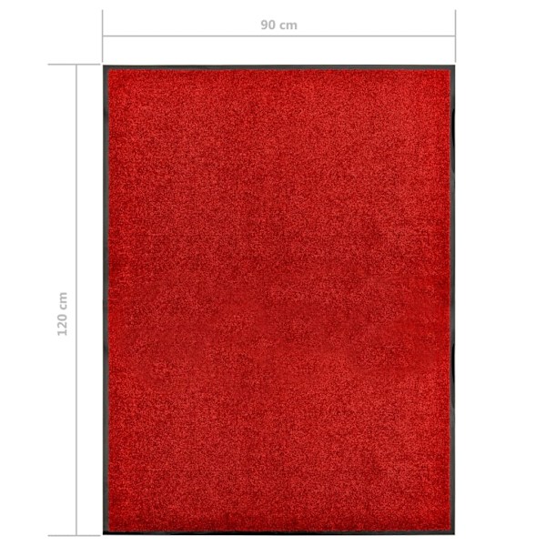 vidaXL Dörrmatta tvättbar röd 90x120 cm Röd