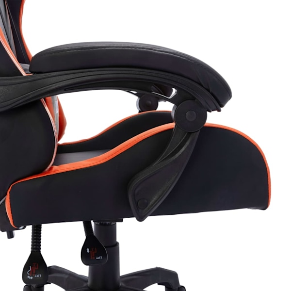 vidaXL Gamingstol med RGB LED-lampor orange och svart konstläder multifärg