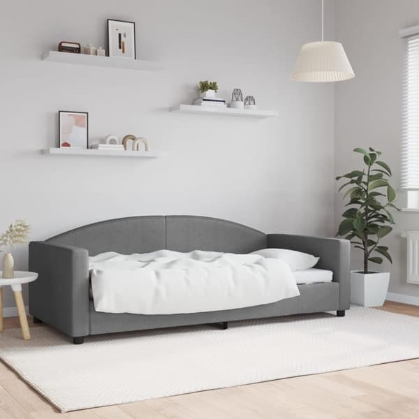 vidaXL Dagbädd mörkgrå 90x190 cm tyg Grå