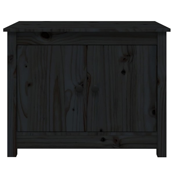 vidaXL Soffbord svart 71x49x55 cm massiv furu Svart