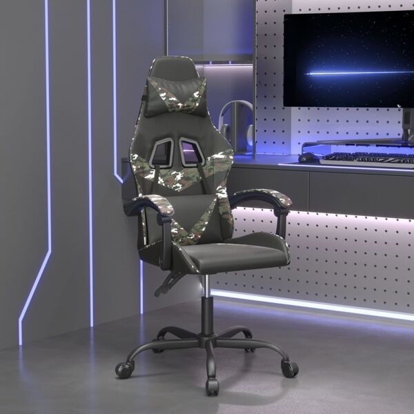vidaXL Gamingstol svart och kamouflage konstläder Flerfärgsdesign