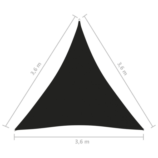 vidaXL Solsegel oxfordtyg trekantigt 3,6x3,6x3,6 m svart Svart