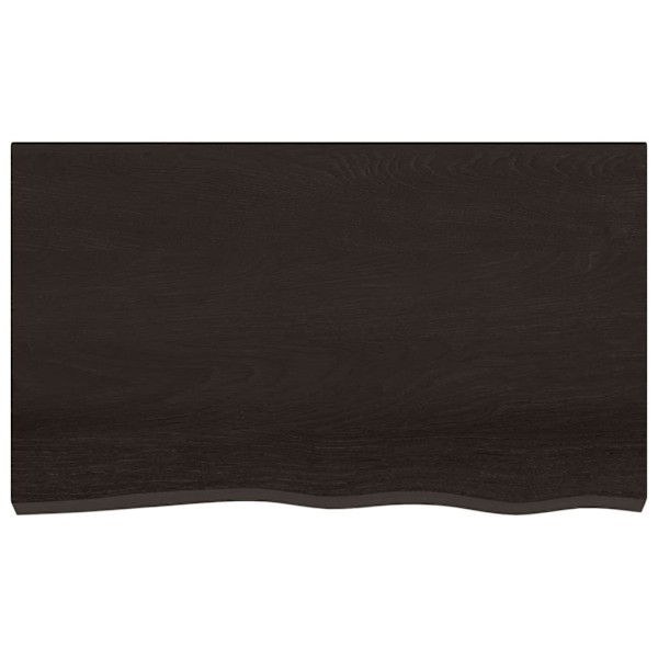 vidaXL Bordsskiva mörkbrun 100x60x(2-6) cm behandlad massiv ek Brun
