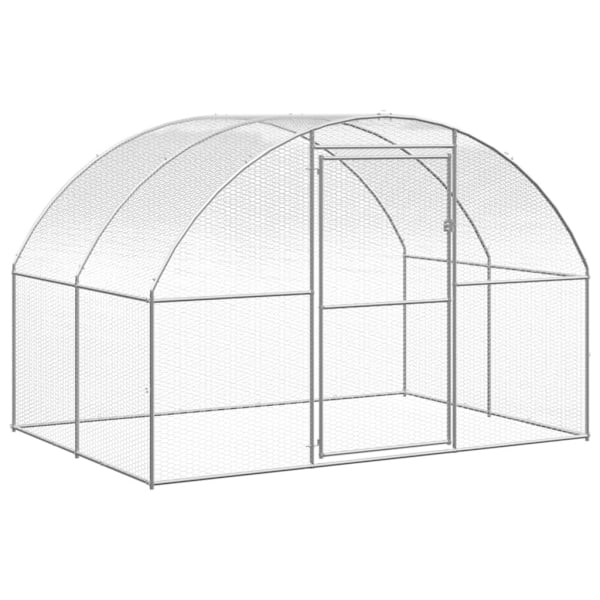 vidaXL Hönsbur för utomhusbruk 3x4x2 m galvaniserat stål Silver