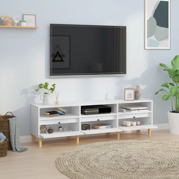 vidaXL Tv-bänk vit 150x30x44,5 cm konstruerat trä Vit