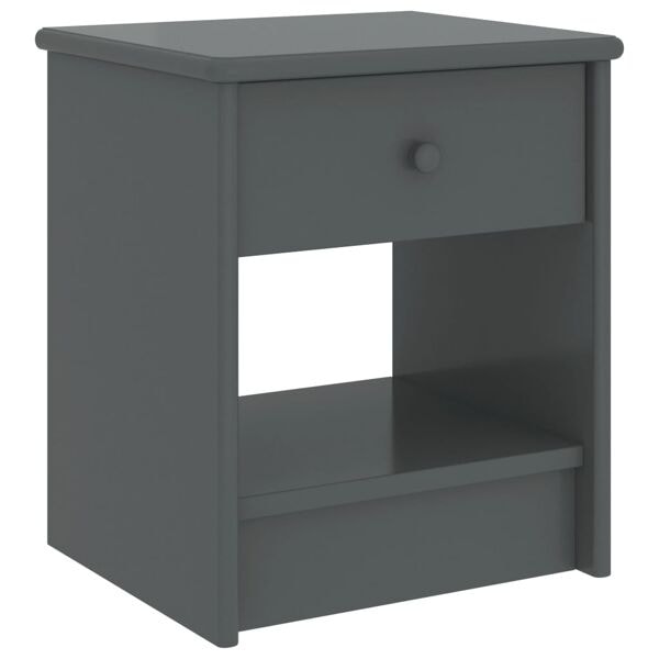vidaXL Sängbord mörkgrå 35x30x40 cm massiv furu grå
