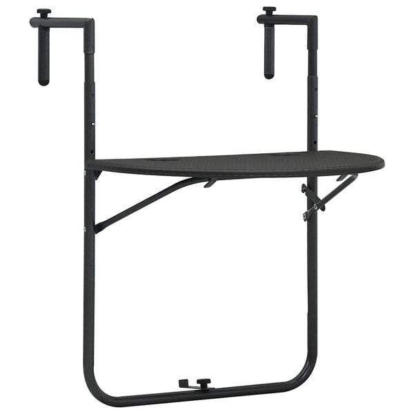 vidaXL Balkongbord brun 60x64x83,5 cm plast konstrotting Brun