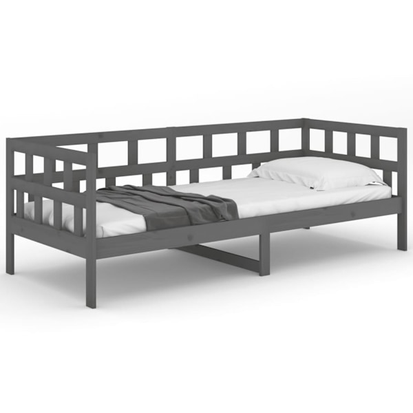 vidaXL Dagbädd grå 80x200 cm massiv furu Grå