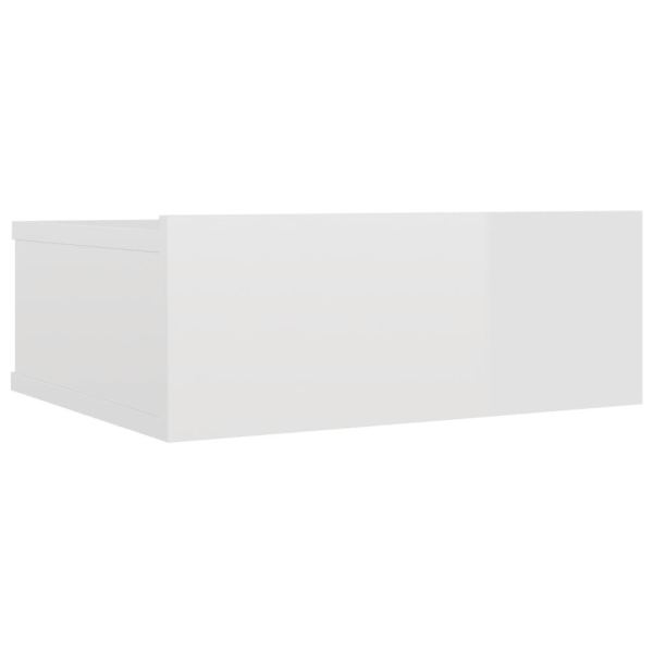 vidaXL Svävande sängbord vit högglans 40x30x15 cm konstruerat trä Vit