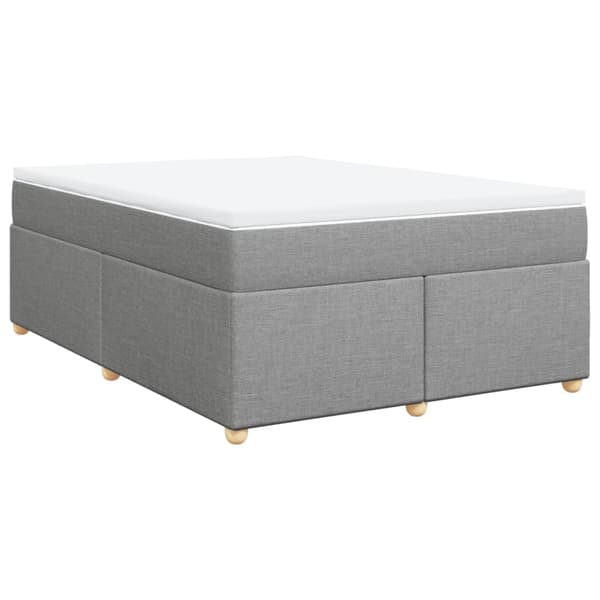 vidaXL Ramsäng med madrass ljusgrå 140x200 cm tyg Grå