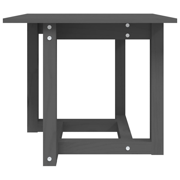vidaXL Soffbord grå 50x50x45 cm massiv furu Grå