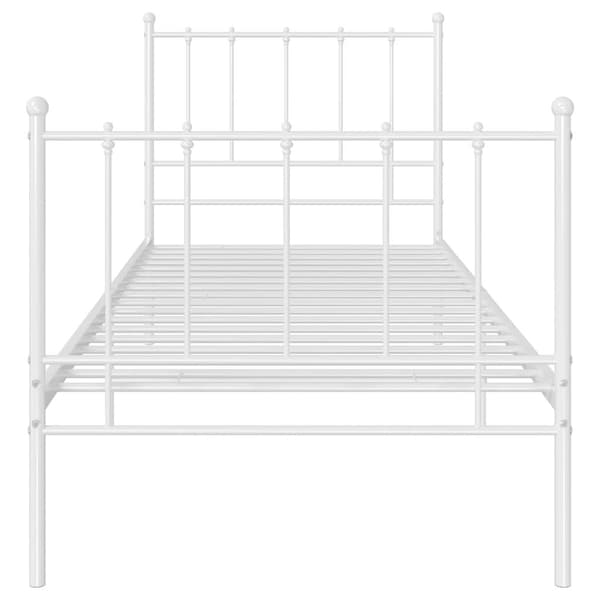 vidaXL Sängram vit metall 100x200 cm Vit