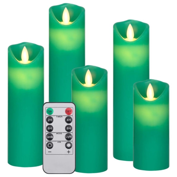 vidaXL Elektriska LED-ljus med timer och fjärrkontroll 5 st varm Grön