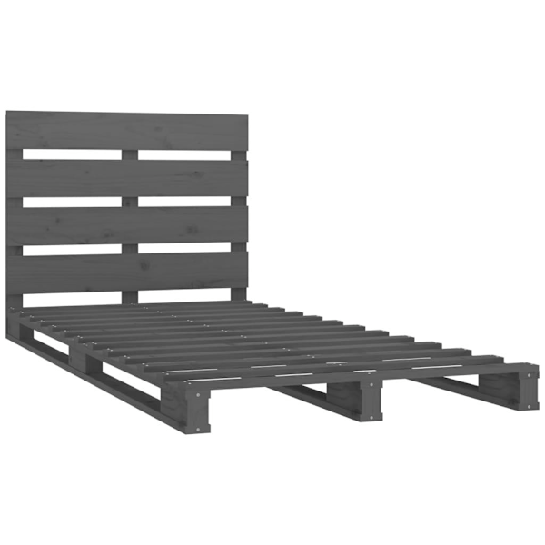 vidaXL Sängram grå 100x200 cm massiv furu Grå