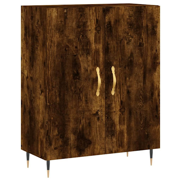 vidaXL Högskåp rökfärgad ek 69,5x34x180 cm konstruerat trä Brun