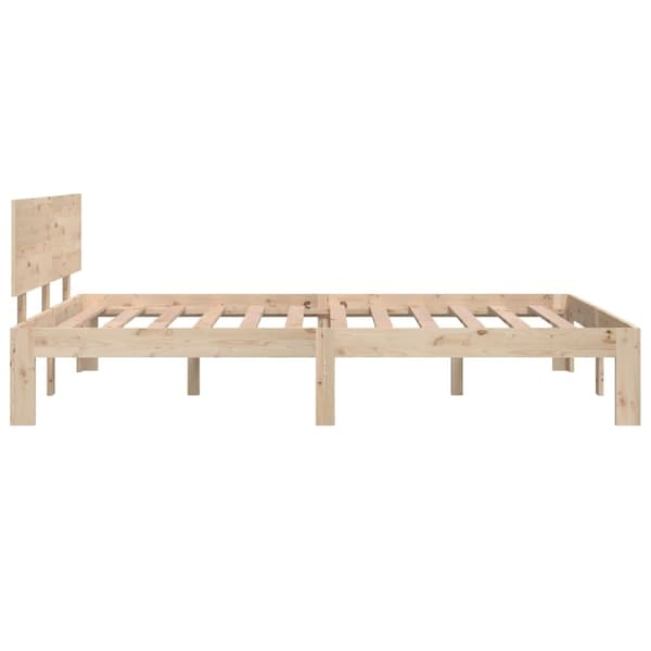 vidaXL Sängram massivt trä 120x190 cm Brun