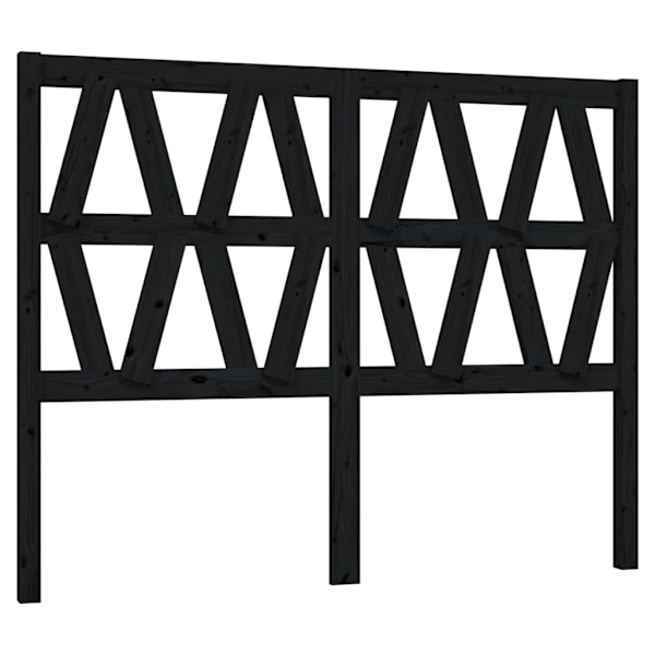 vidaXL Sänggavel svart 146x4x100 cm massiv furu Svart