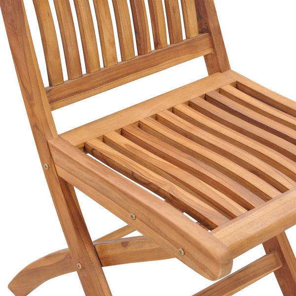 vidaXL Hopfällbara trädgårdsstolar med dynor 4 st massiv teak Blå