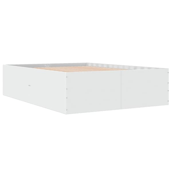vidaXL Sängram vit 135x190 cm konstruerat trä Vit