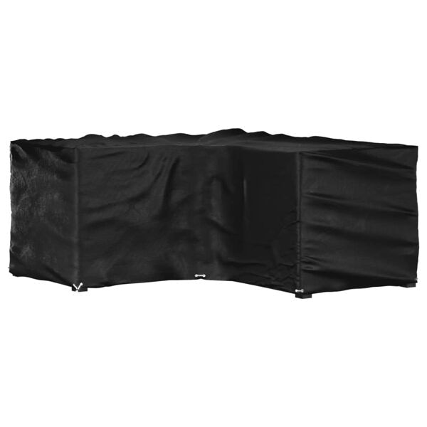 vidaXL Överdrag för utemöbler 16 ölj. 215x215x90cm L-format Svart