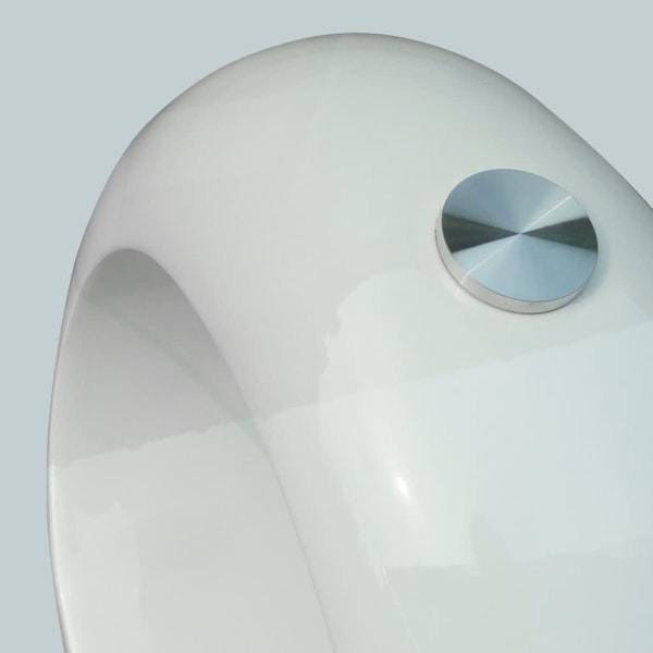 vidaXL Soffbord med oval bordsskiva i glas högglans vit Vit