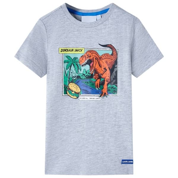 vidaXL T-shirt för barn grå 128 Grå